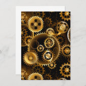 シームレススチームパンク真鍮ギア エンクロージャーカード (正面/裏面)