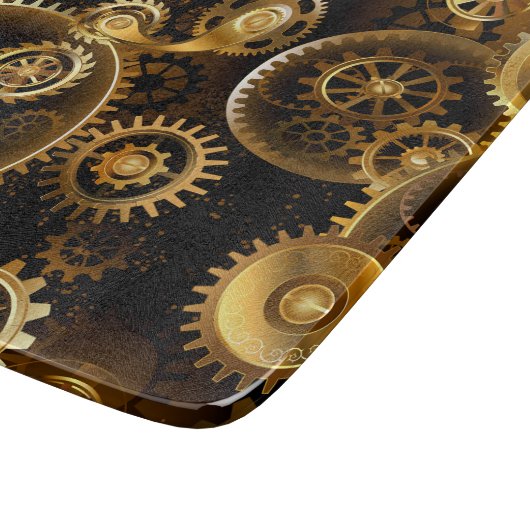 シームレススチームパンク真鍮ギア カッティングボード (角)