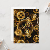 シームレススチームパンク真鍮ギア カード (正面/裏面インサイチュ)