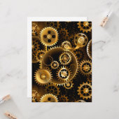 シームレススチームパンク真鍮ギア カード (正面/裏面インサイチュ)