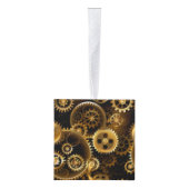 シームレススチームパンク真鍮ギア キューブオーナメント (右)