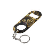 シームレススチームパンク真鍮ギア キーホルダー栓抜き (裏面アングル)