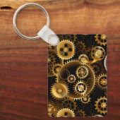 シームレススチームパンク真鍮ギア キーホルダー (正面)