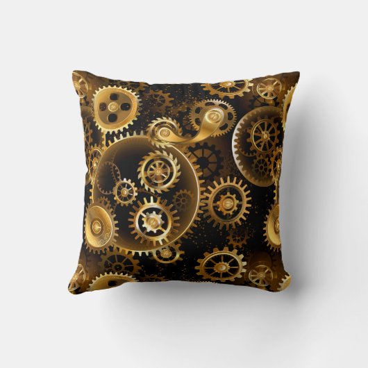 シームレススチームパンク真鍮ギア クッション (裏面)
