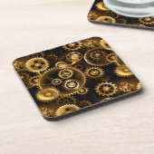 シームレススチームパンク真鍮ギア コースター (左側)