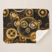 シームレススチームパンク真鍮ギア シェルパブランケット (正面(横))