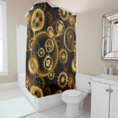 シームレススチームパンク真鍮ギア シャワーカーテン (インサイチュ)