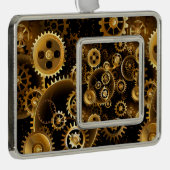 シームレススチームパンク真鍮ギア シルバープレートフレームオーナメント (右)