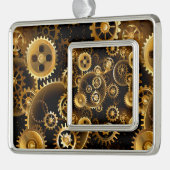シームレススチームパンク真鍮ギア シルバープレートフレームオーナメント (左)