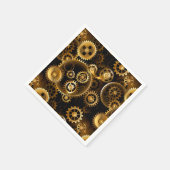 シームレススチームパンク真鍮ギア スタンダードカクテルナプキン (角)