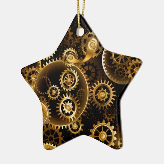 シームレススチームパンク真鍮ギア セラミックオーナメント (左)