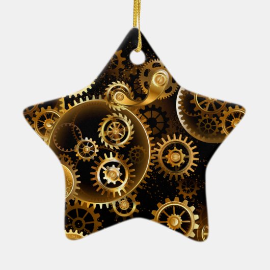 シームレススチームパンク真鍮ギア セラミックオーナメント (裏面)