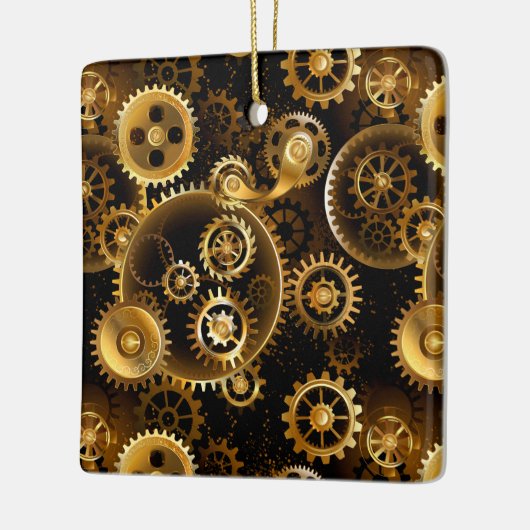 シームレススチームパンク真鍮ギア セラミックオーナメント (左)