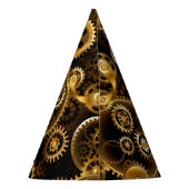 シームレススチームパンク真鍮ギア パーティーハット (裏面)