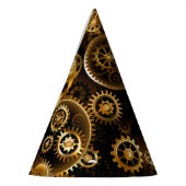 シームレススチームパンク真鍮ギア パーティーハット (左)