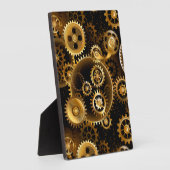 シームレススチームパンク真鍮ギア フォトプラーク (側面)