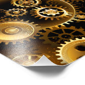 シームレススチームパンク真鍮ギア フォトプリント            (角)