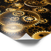 シームレススチームパンク真鍮ギア フォトプリント            (角)