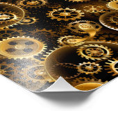 シームレススチームパンク真鍮ギア フォトプリント            (角)