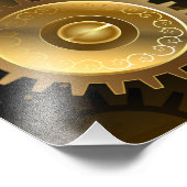 シームレススチームパンク真鍮ギア フォトプリント            (角)