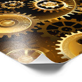 シームレススチームパンク真鍮ギア フォトプリント            (角)