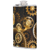 シームレススチームパンク真鍮ギア フラスク (左)