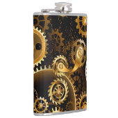 シームレススチームパンク真鍮ギア フラスク (右)