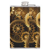シームレススチームパンク真鍮ギア フラスク (裏面)