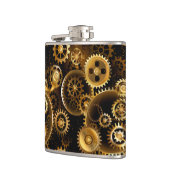 シームレススチームパンク真鍮ギア フラスク (左)