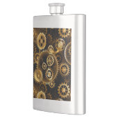 シームレススチームパンク真鍮ギア フラスク (左)