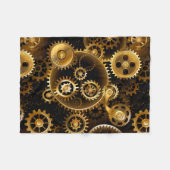 シームレススチームパンク真鍮ギア フリースブランケット (正面(横))