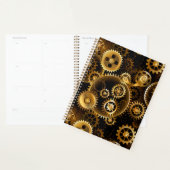 シームレススチームパンク真鍮ギア プランナー手帳 (ディスプレー)