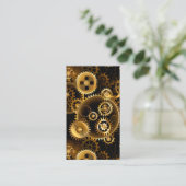 シームレススチームパンク真鍮ギア プレイスカード (スタンド正面)