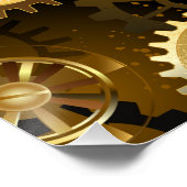 シームレススチームパンク真鍮ギア ポスター (コーナー)