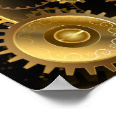 シームレススチームパンク真鍮ギア ポスター (角)