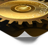 シームレススチームパンク真鍮ギア ポスター (角)