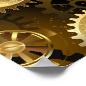 シームレススチームパンク真鍮ギア ポスター (角)