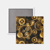 シームレススチームパンク真鍮ギア マグネット (正面/裏面)