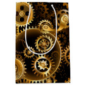 シームレススチームパンク真鍮ギア ミディアムペーパーバッグ (正面)