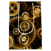 シームレススチームパンク真鍮ギア ミディアムペーパーバッグ (裏面)