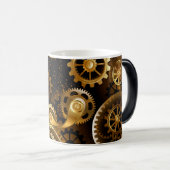 シームレススチームパンク真鍮ギア モーフィングマグカップ (正面右)