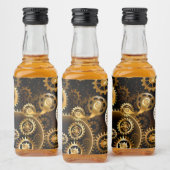 シームレススチームパンク真鍮ギア リキュールボトルラベル (ボトル)