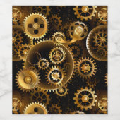 シームレススチームパンク真鍮ギア ワインラベル (シングルラベル)