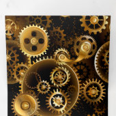 シームレススチームパンク真鍮ギア 三つ折りクリスマスカード (内部最初)