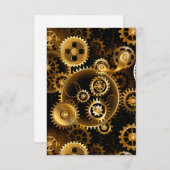 シームレススチームパンク真鍮ギア 出欠カード (正面/裏面)