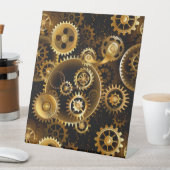 シームレススチームパンク真鍮ギア 台座サイン (インサイチュ)