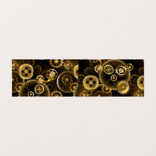 シームレススチームパンク真鍮ギア 名刺 (外部フラット)