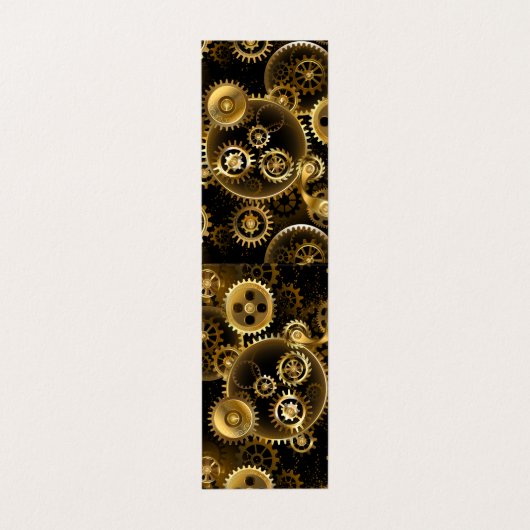 シームレススチームパンク真鍮ギア 名刺 (外部フラット)
