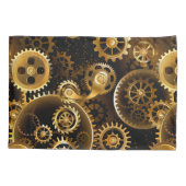 シームレススチームパンク真鍮ギア 枕カバー (裏面)