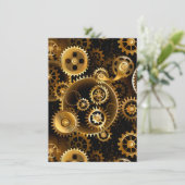 シームレススチームパンク真鍮ギア 案内状 (スタンド正面)